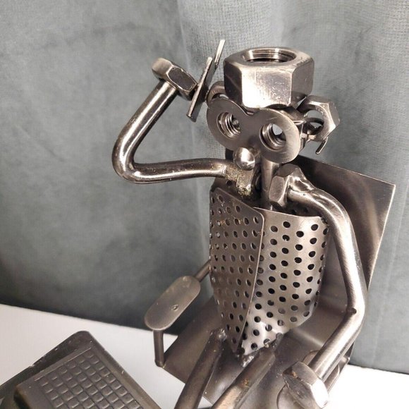 Nuts & Bolts Desk Organizer Sculpture STEELMAN24 Hinz & Kunst, Man at Desk - Picture 6 of 9